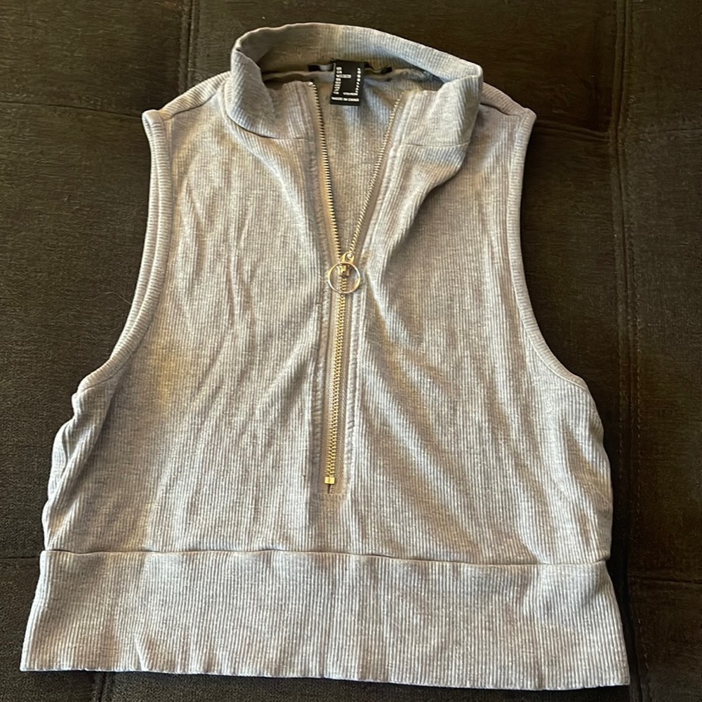 Gray crop top